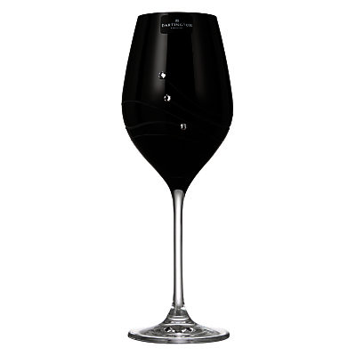 Dartington Crystal Glitz Noir Single White Wine Glass, Gift Boxed